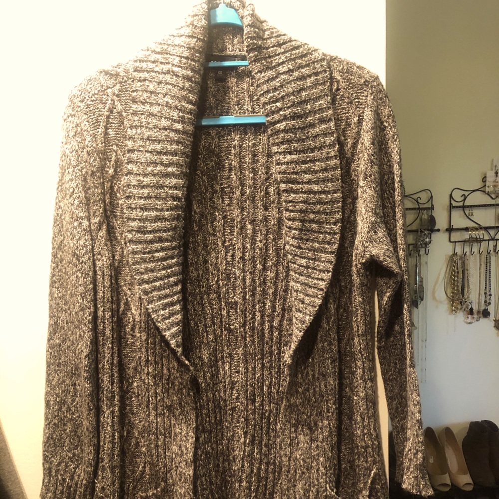 Long open cardigan